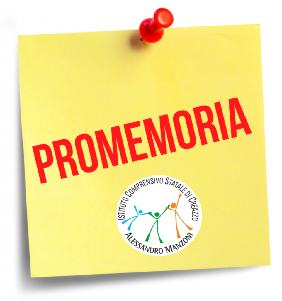 Promemoria ai nuovi iscritti classi prime Primaria e Secondaria di I Grado
