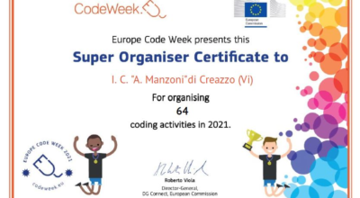 Ecco la prima certificazione CODEWEEK dell’A.S. 2021/2022