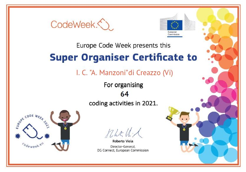 Ecco la prima certificazione CODEWEEK dell’A.S. 2021/2022